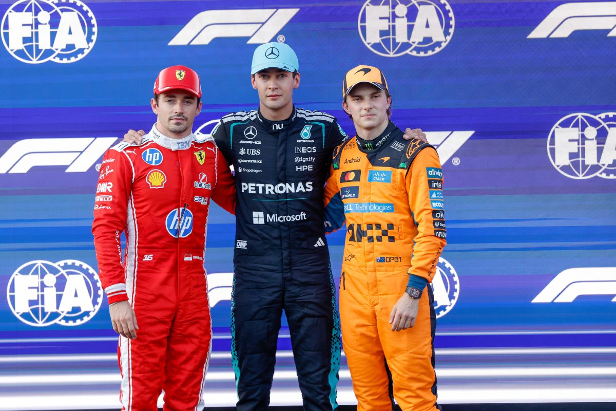 A Formula 1 car on track at the Baku City Circuit during the 2026 Azerbaijan Grand Prix weekend