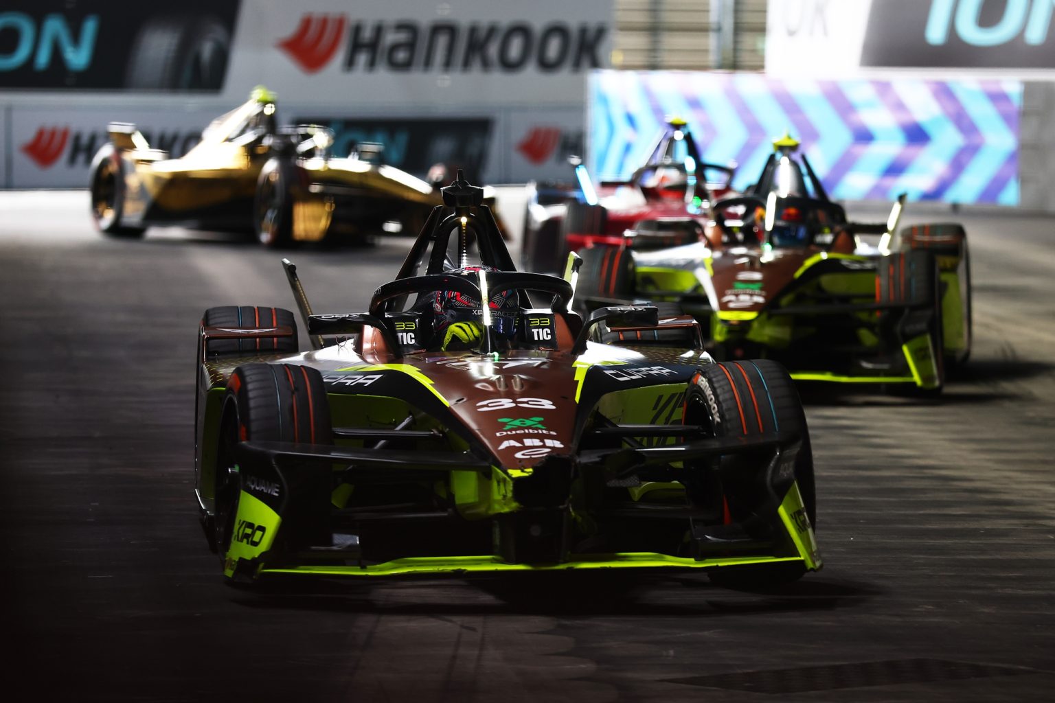 Dan Ticktum in the Cupra Kiro, on track at the 2026 London E-Prix at ExCeL