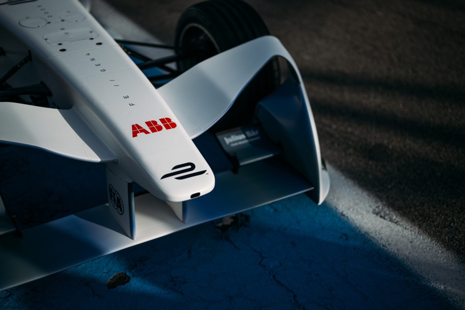 Close-up of the nose of the GEN4 car at its launch