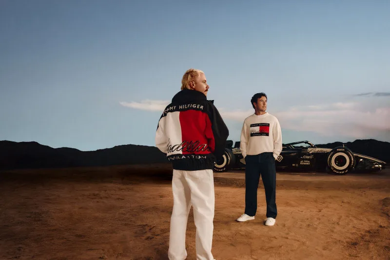 Tommy Hilfiger x Cadillac F1 Team Fanwear collection, the black flag redesign